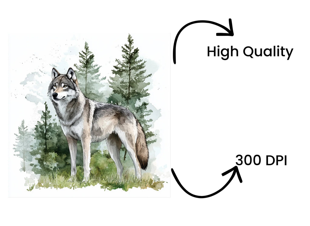 Majestic Wolf Forest Clipart Bundle