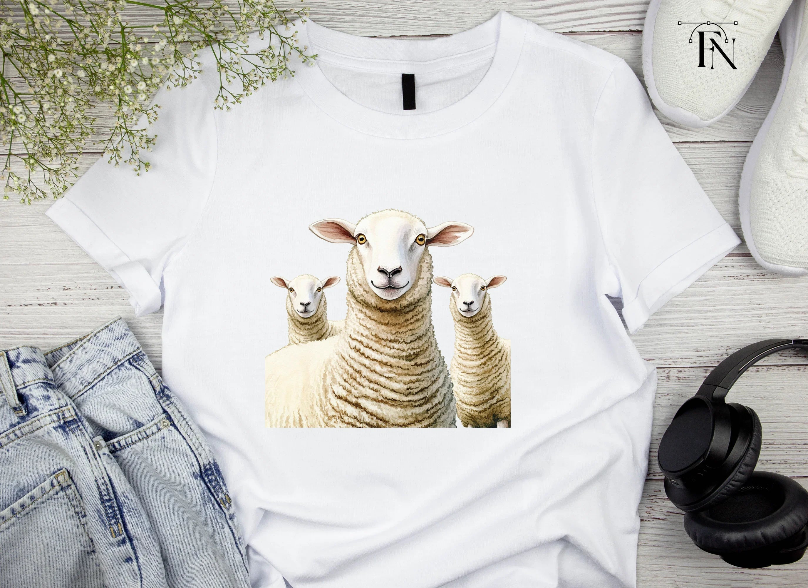 Cute Sheep Family Clipart Bundle
