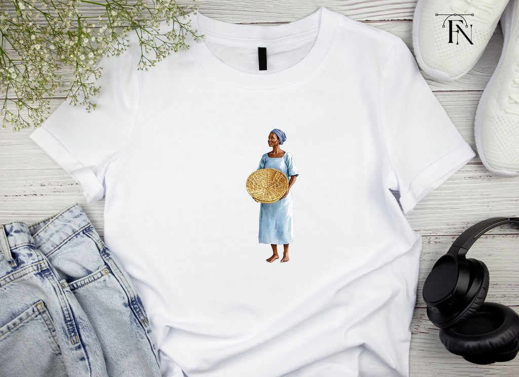 African Woman with Basket Clipart Bundle
