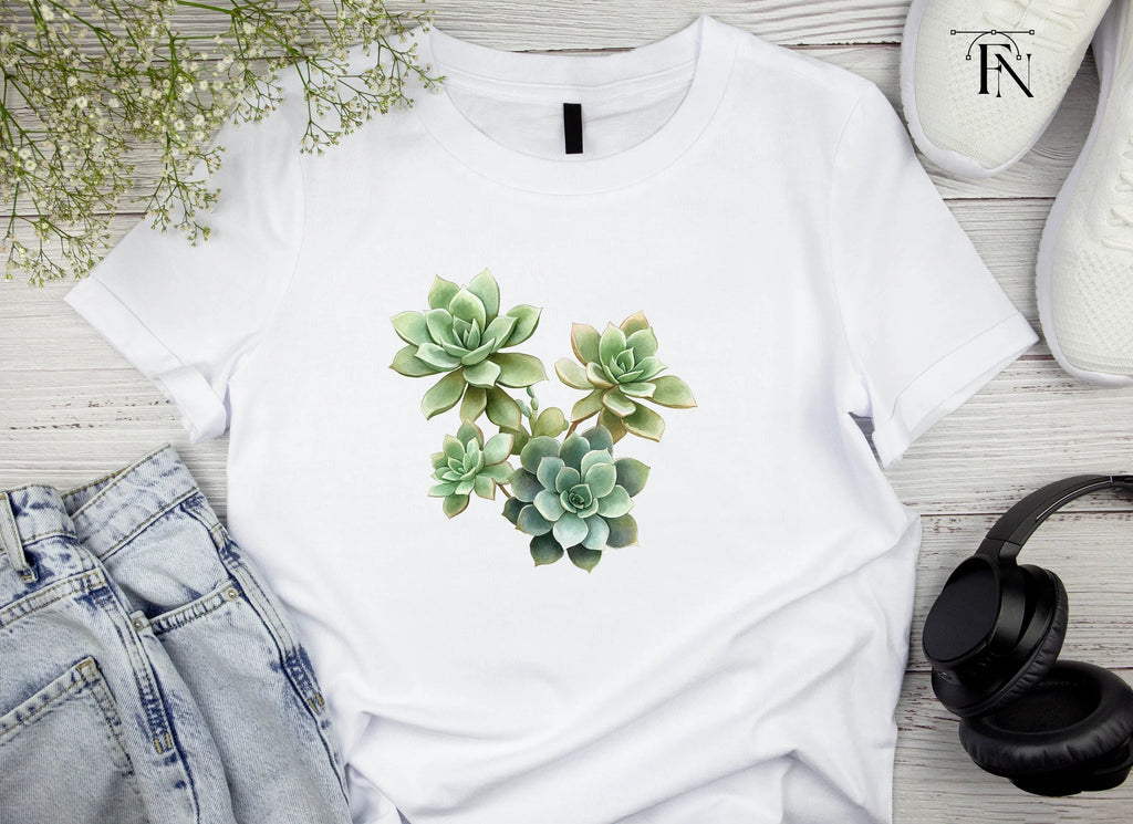 Lush Green Succulent Arrangement Clipart Bundle