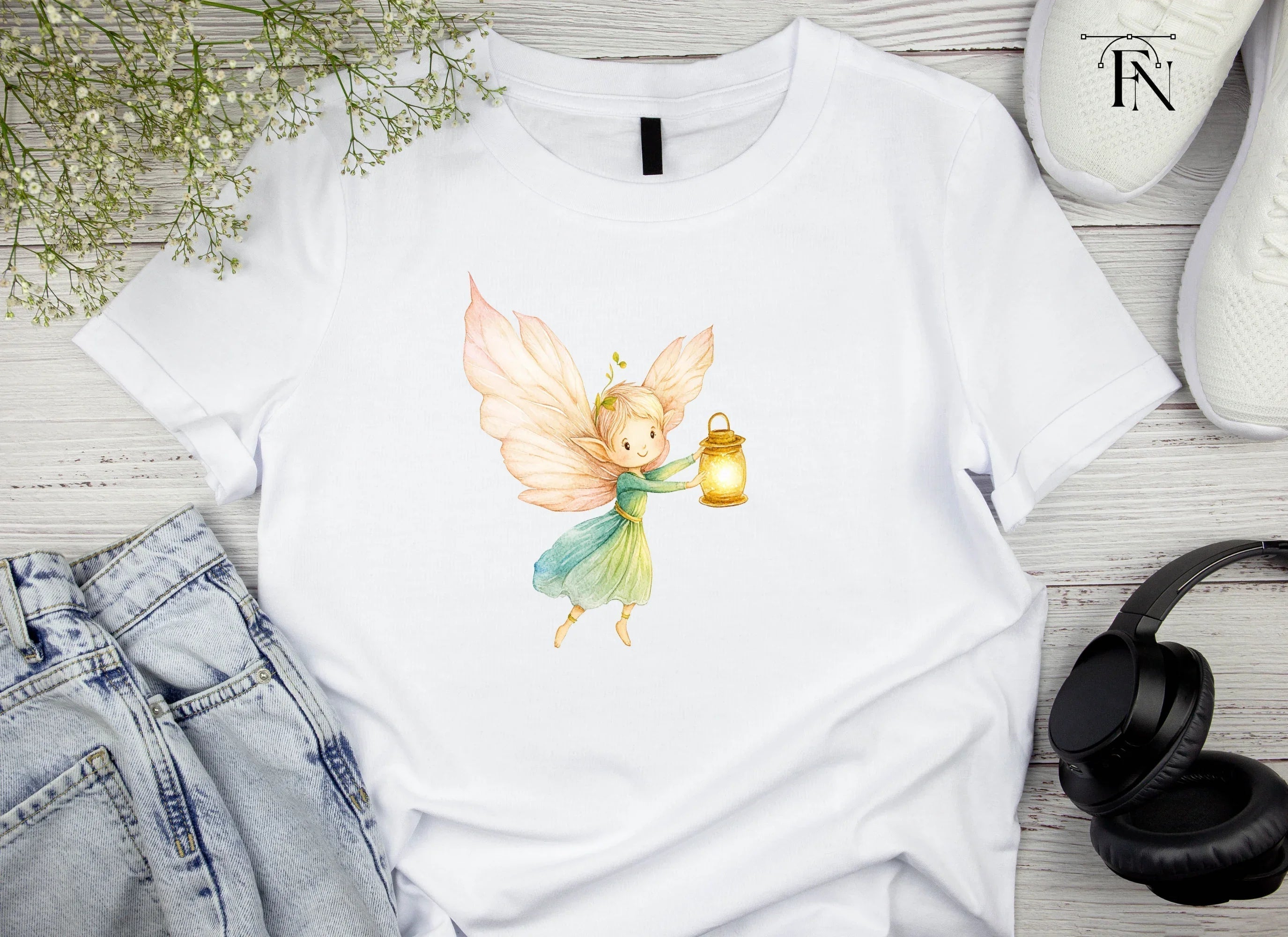 Enchanting Fairy with Glowing Lantern Clipart Bundle