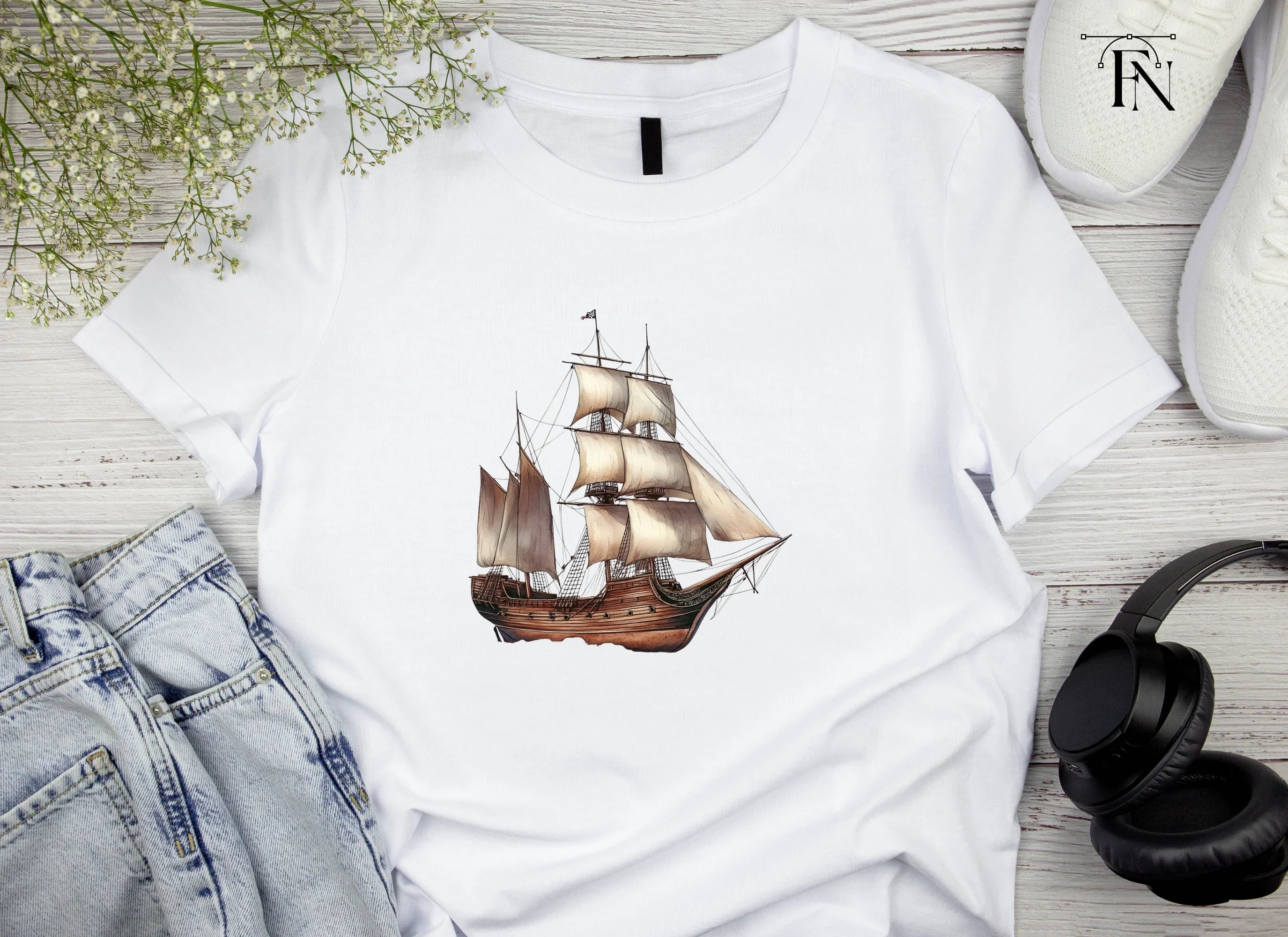 Vintage Sailing Ships Clipart Bundle