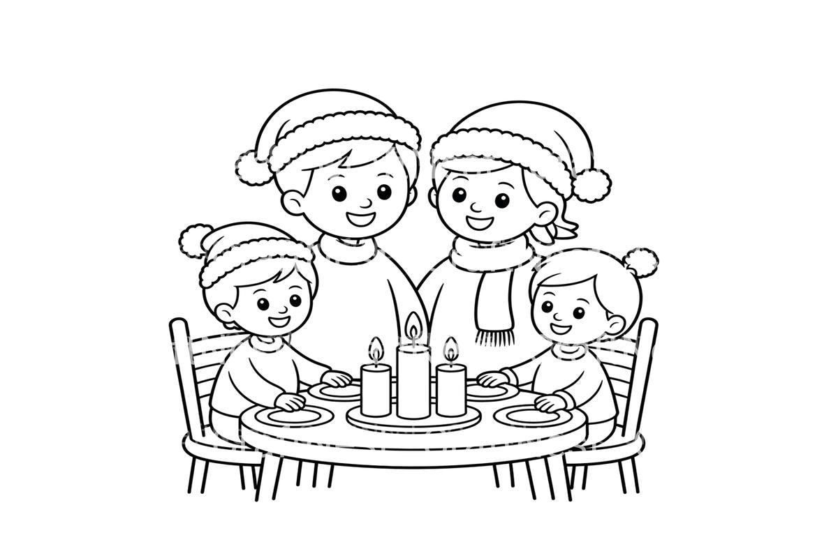 Family Christmas Candlelight Coloring Books