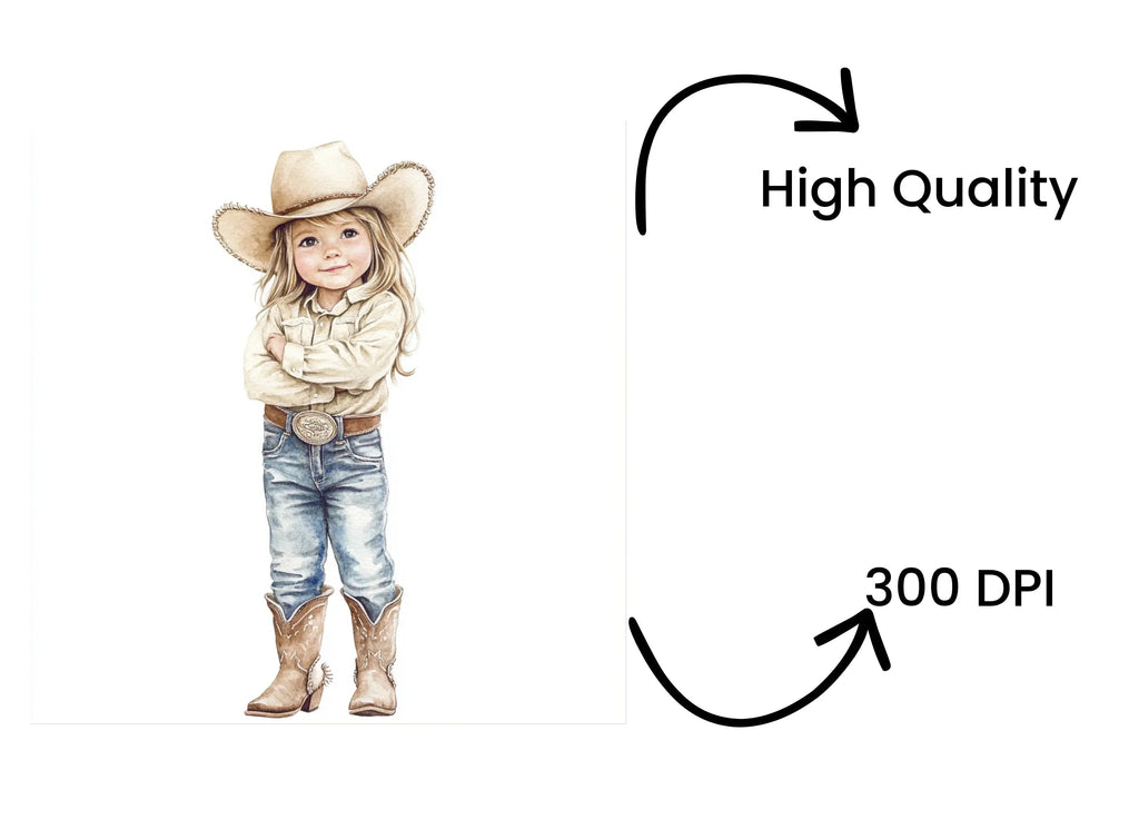 Little Cowboy Kids Clipart Bundle