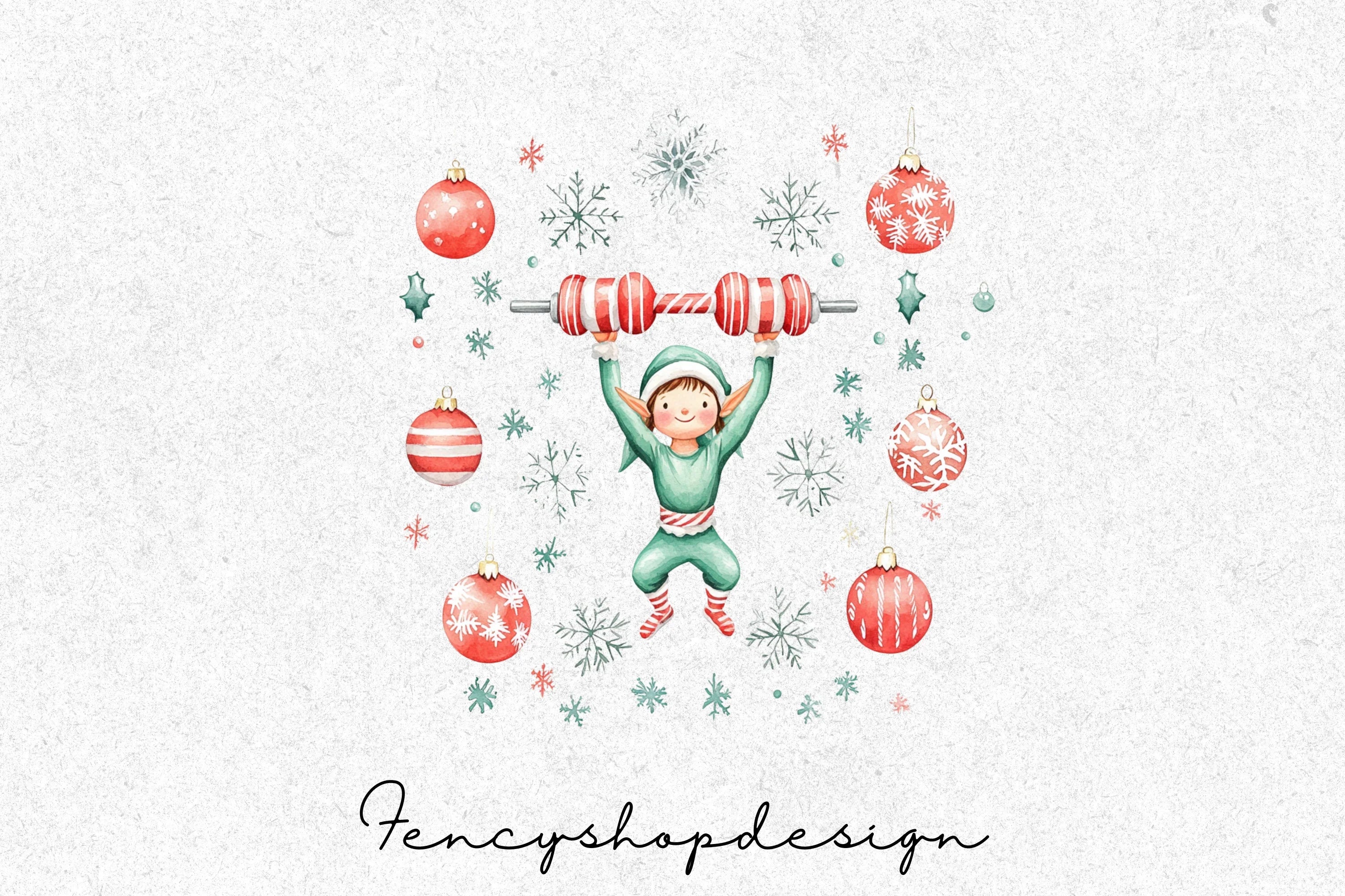 Christmas Elf with Candy Canes Clipart Bundle