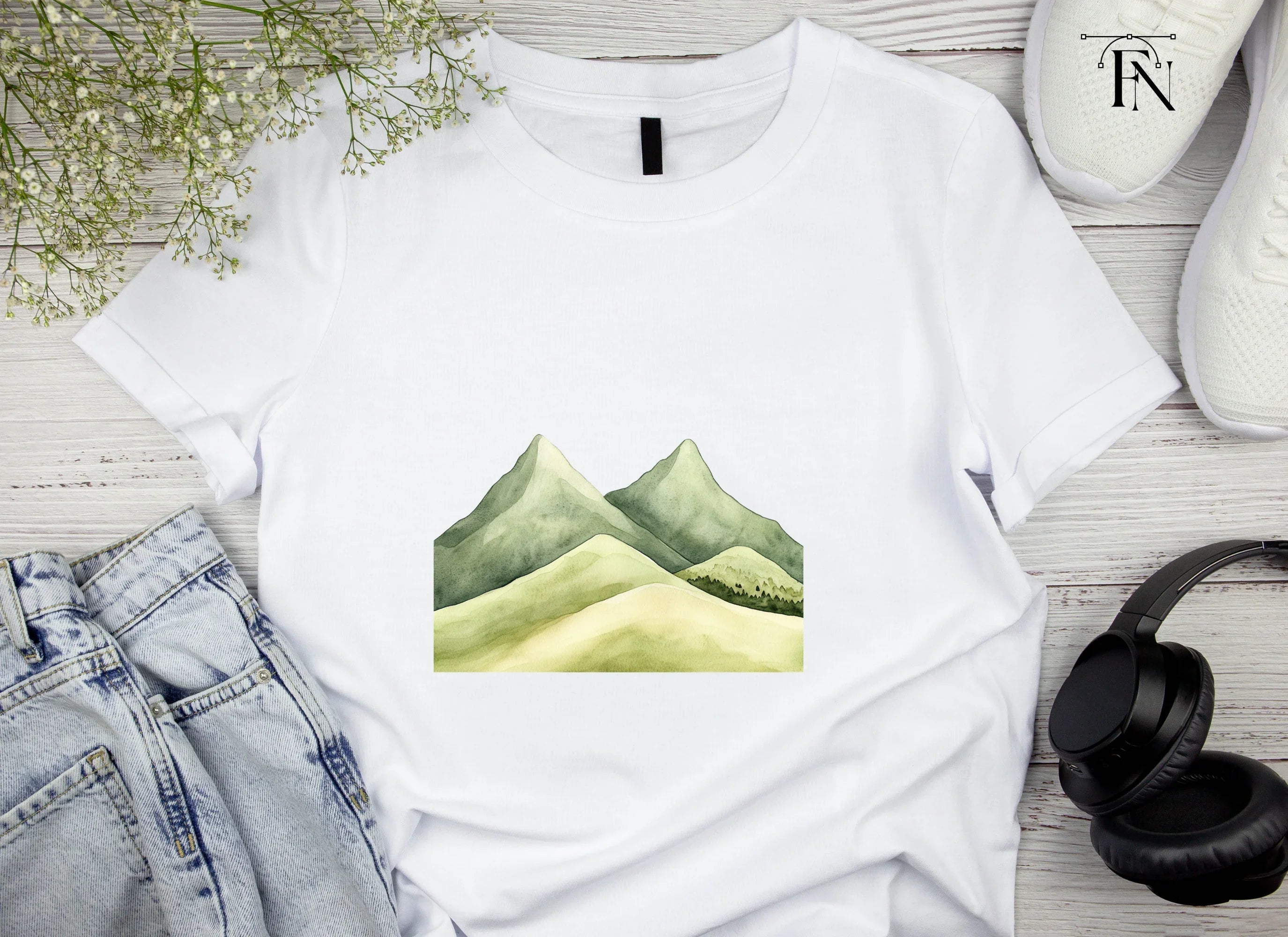 Green Mountain Landscape Clipart Bundle