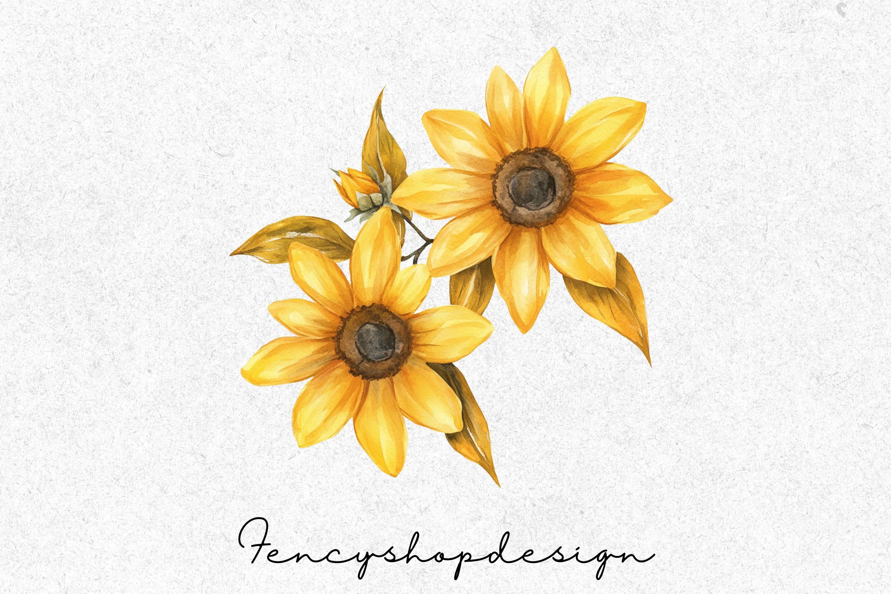 Yellow Flowers Clipart Bundle
