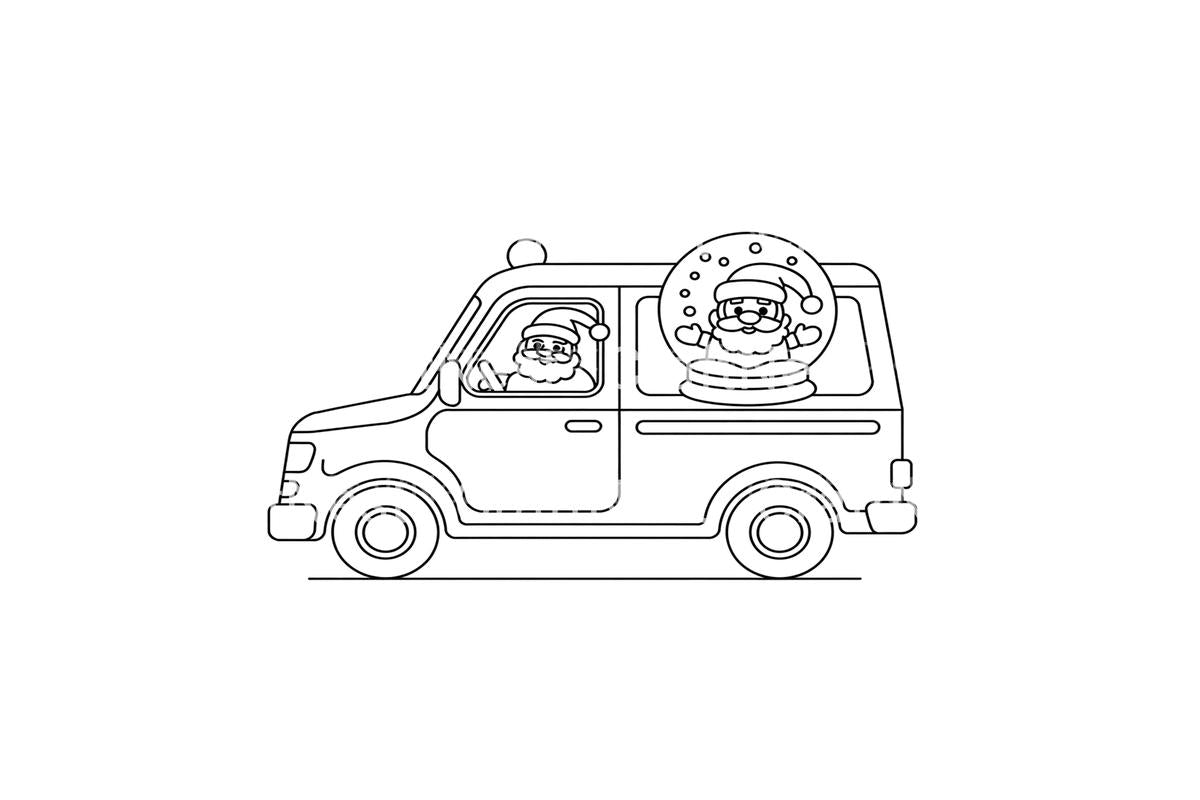 Santa Delivery Van Coloring Books