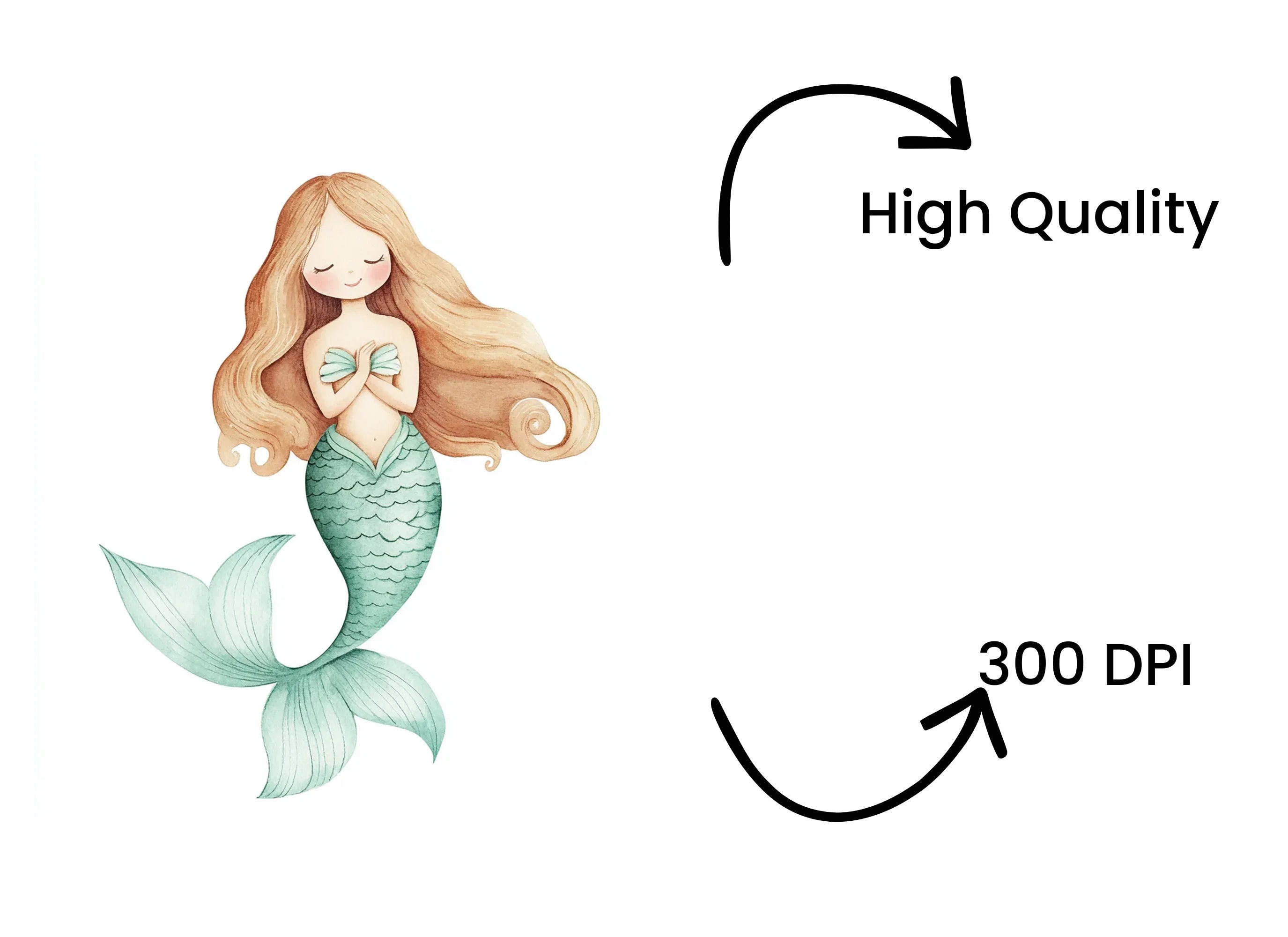 Charming Mermaid Illustrations Clipart Bundle