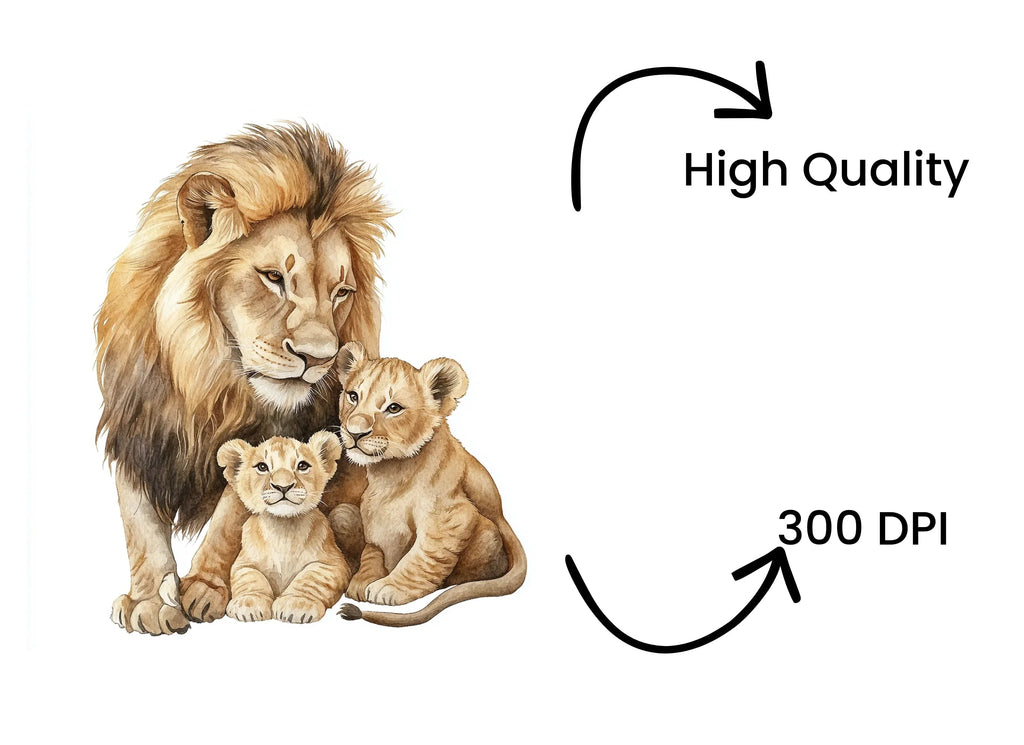 Majestic Lion Family Clipart Bundle