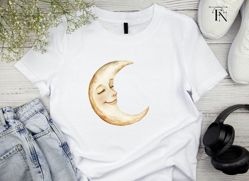 Crescent Moon Faces Clipart Bundle