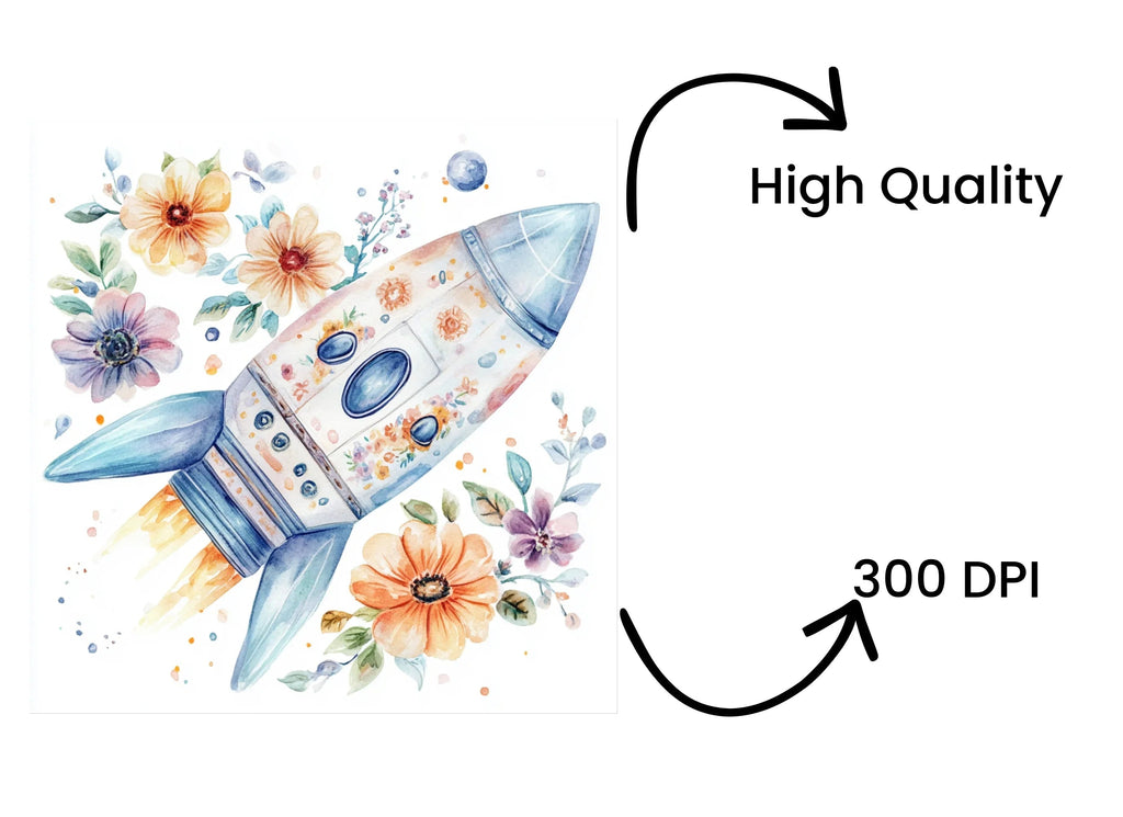 Floral Spacecraft Clipart Bundle