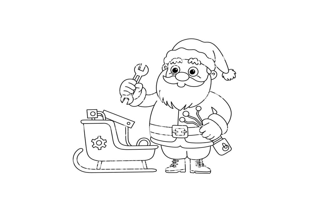 Santa Claus Mechanic Coloring Books