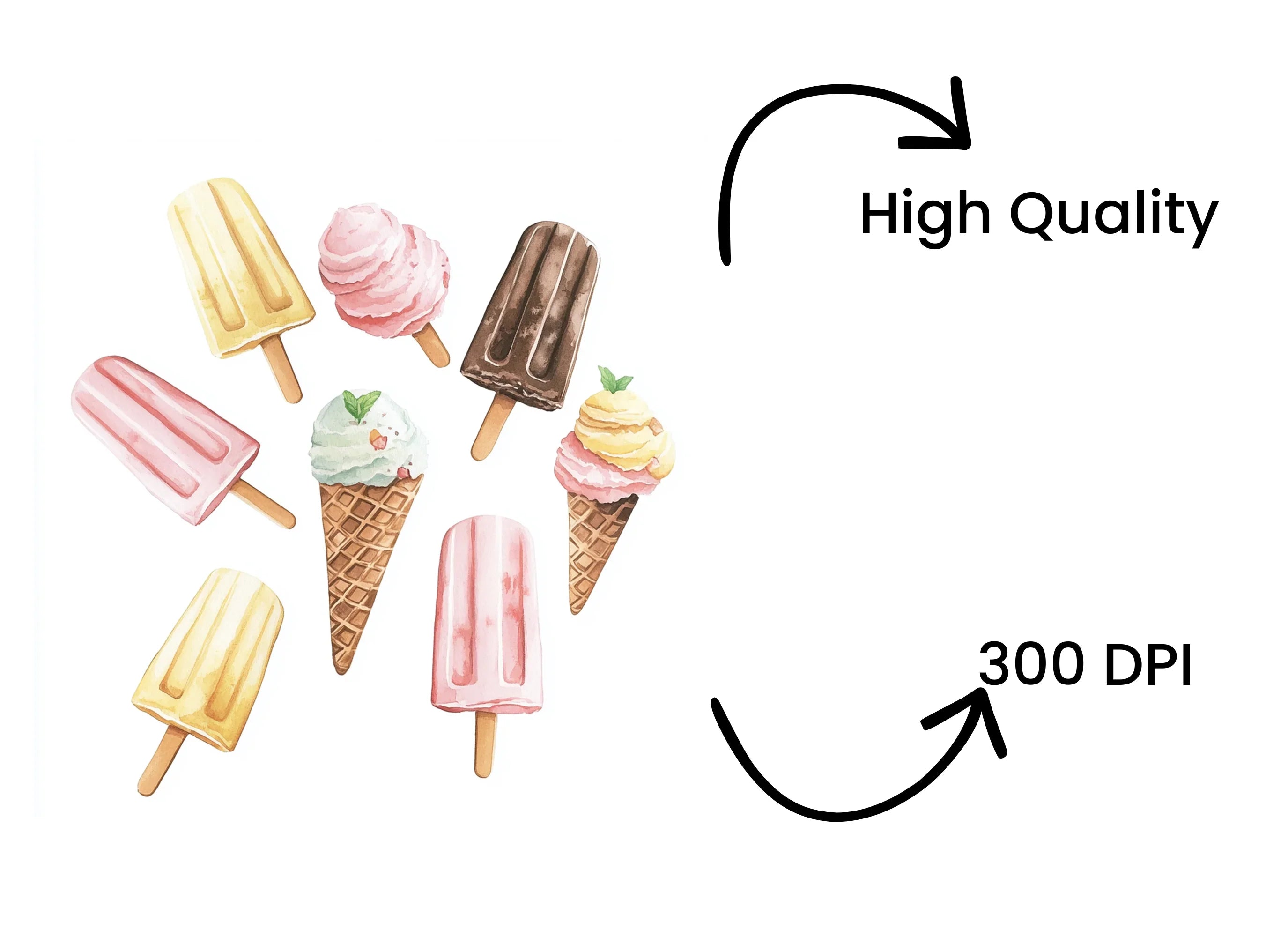Ice Cream Popsicle Clipart Bundle