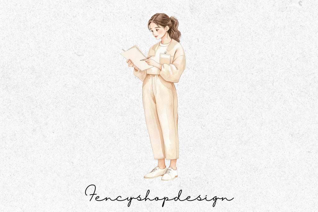 Student Girl Clipart Bundle