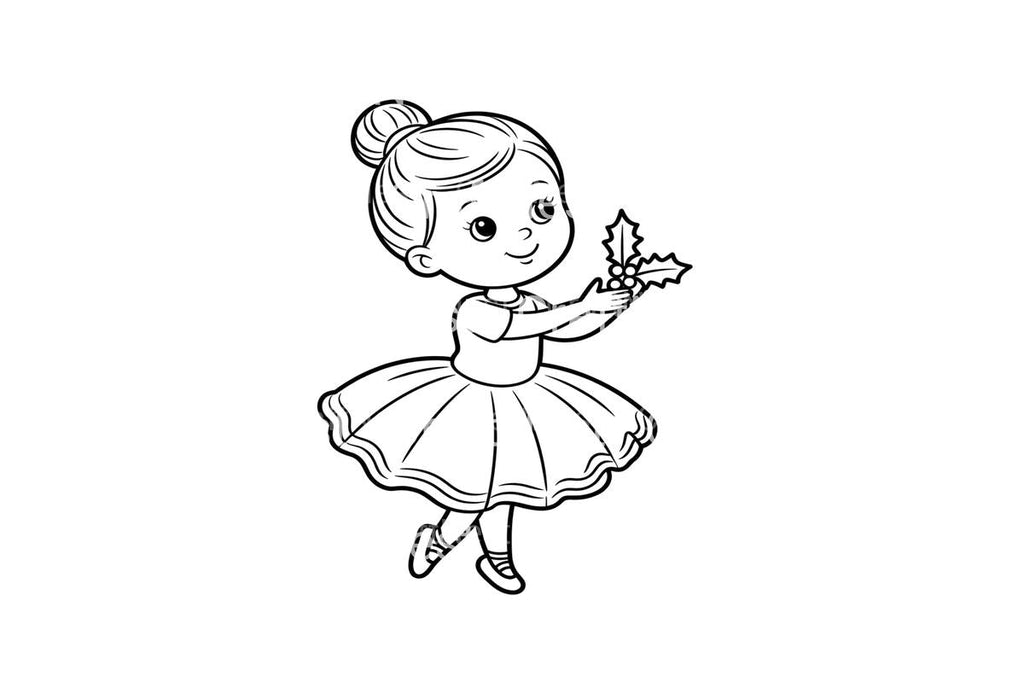 Cute Ballerina Christmas Coloring Books