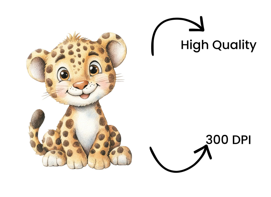 Cute Baby Leopard Clipart Bundle