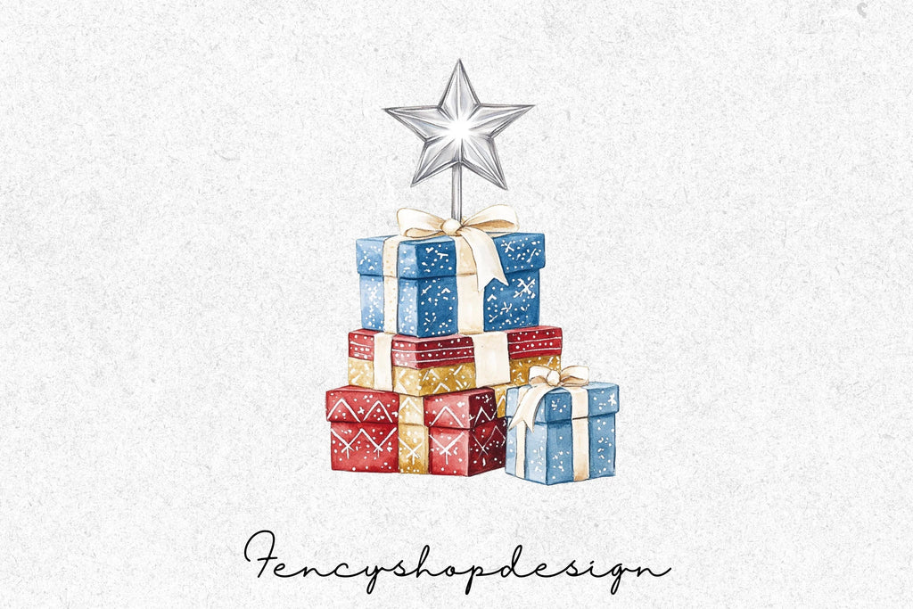 Christmas Presents & Cute Animals Clipart Bundle