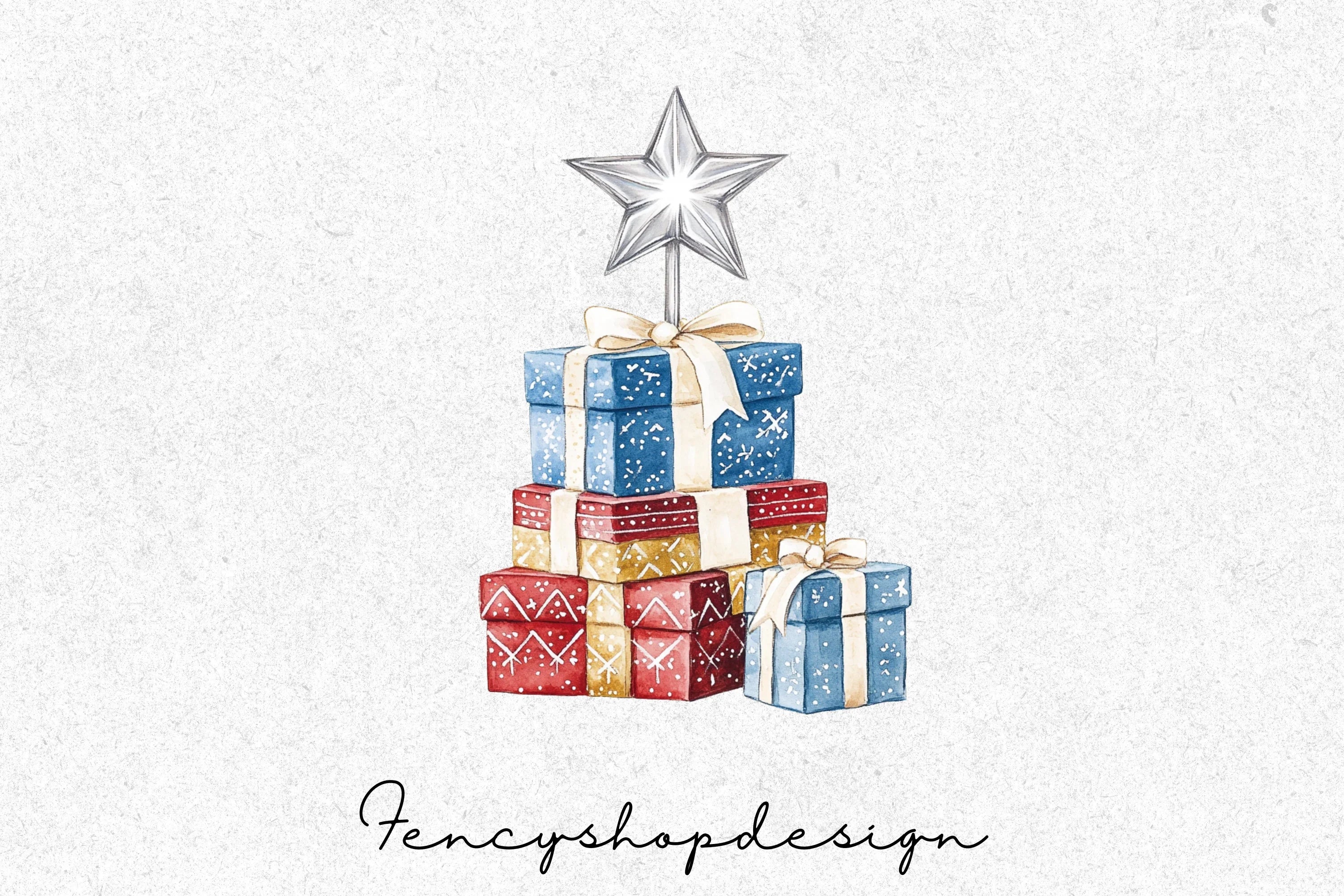 Christmas Presents & Cute Animals Clipart Bundle
