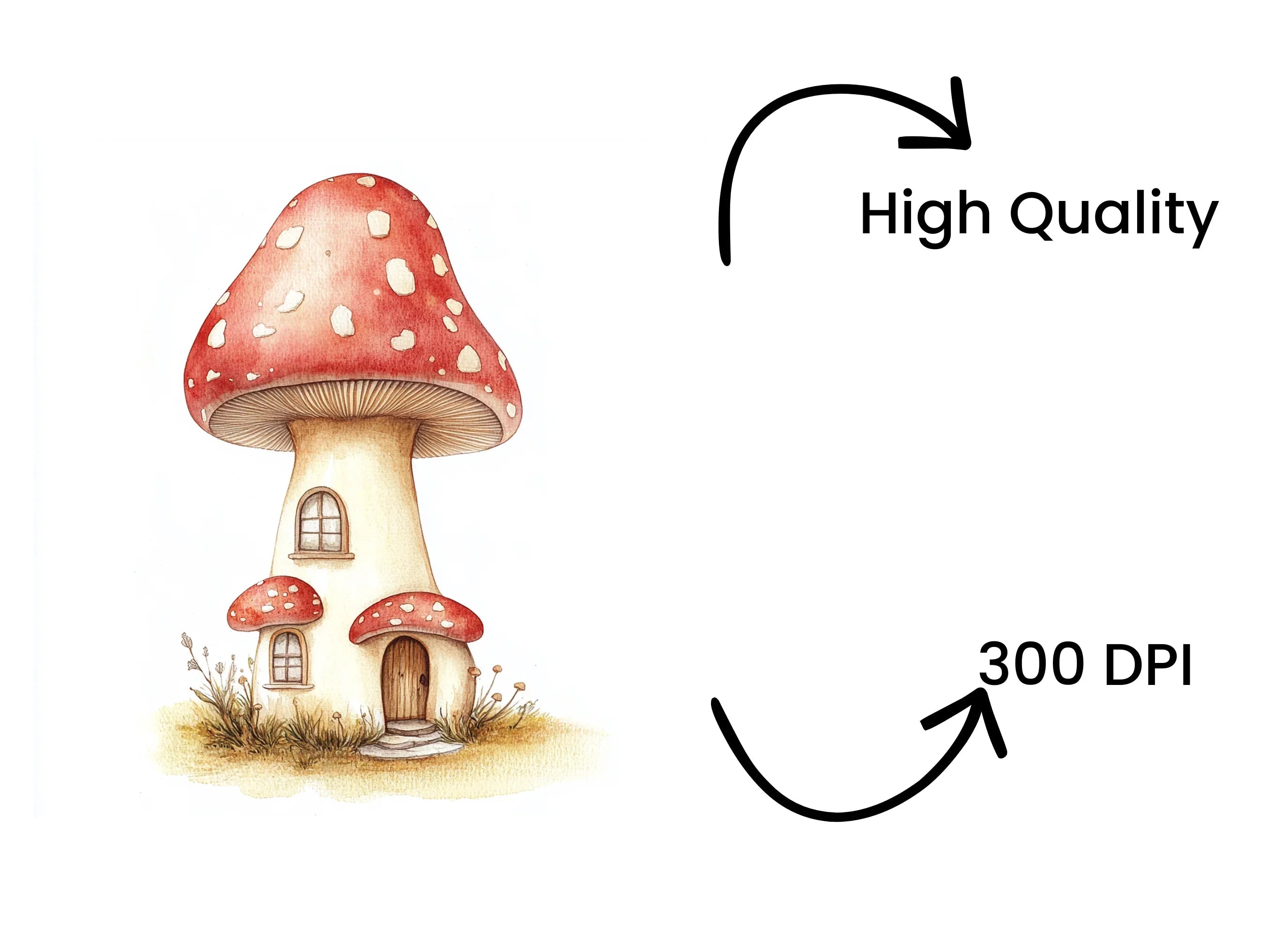 Mushroom Houses Clipart Bundle