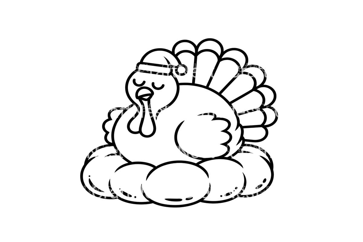 Sleeping Turkey Thanksgiving Coloring Books