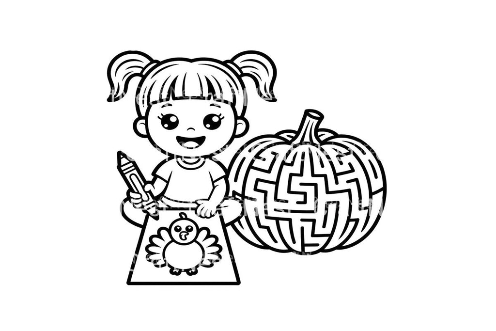 Thanksgiving Pumpkin Maze Coloring Books
