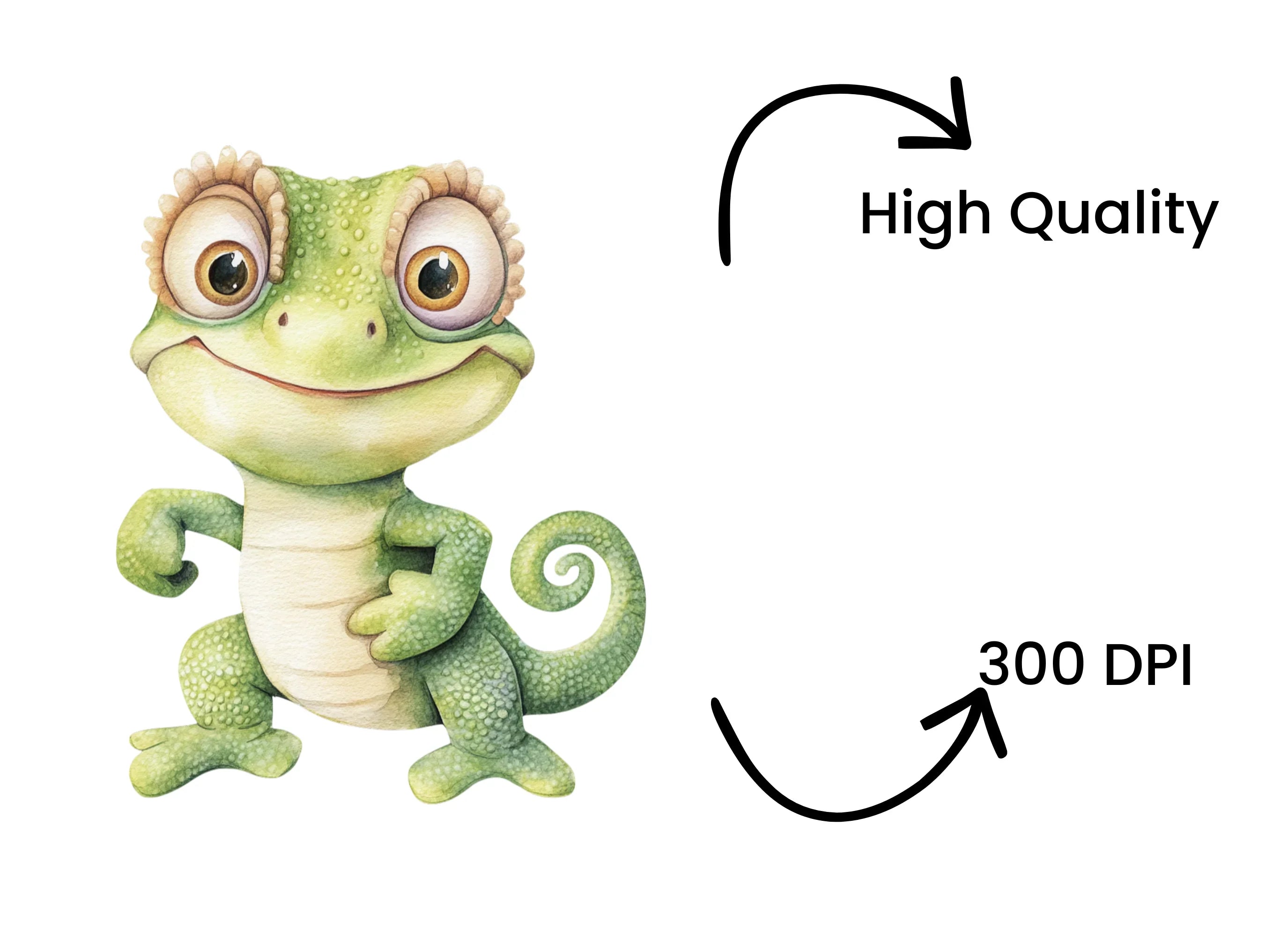 Charming Baby Chameleon Clipart Bundle
