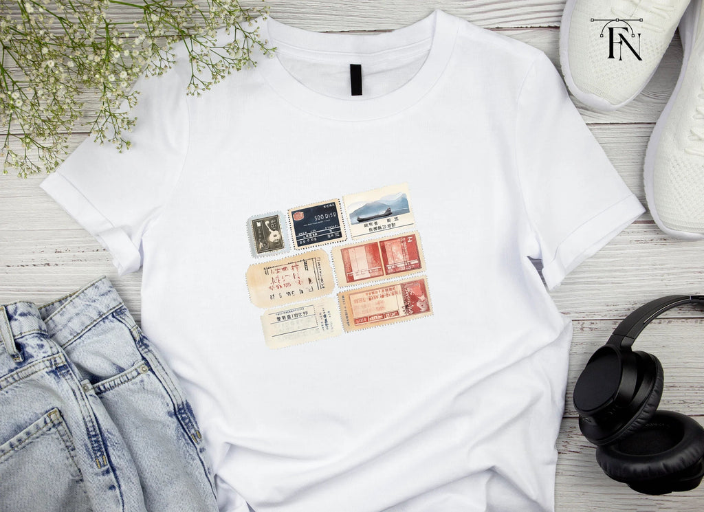 Vintage Asian Postage Stamps Clipart Bundle