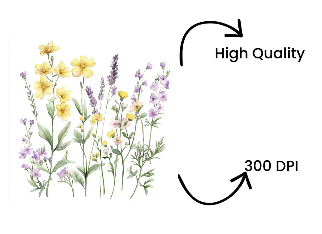 Vibrant Wildflower Clipart Bundle