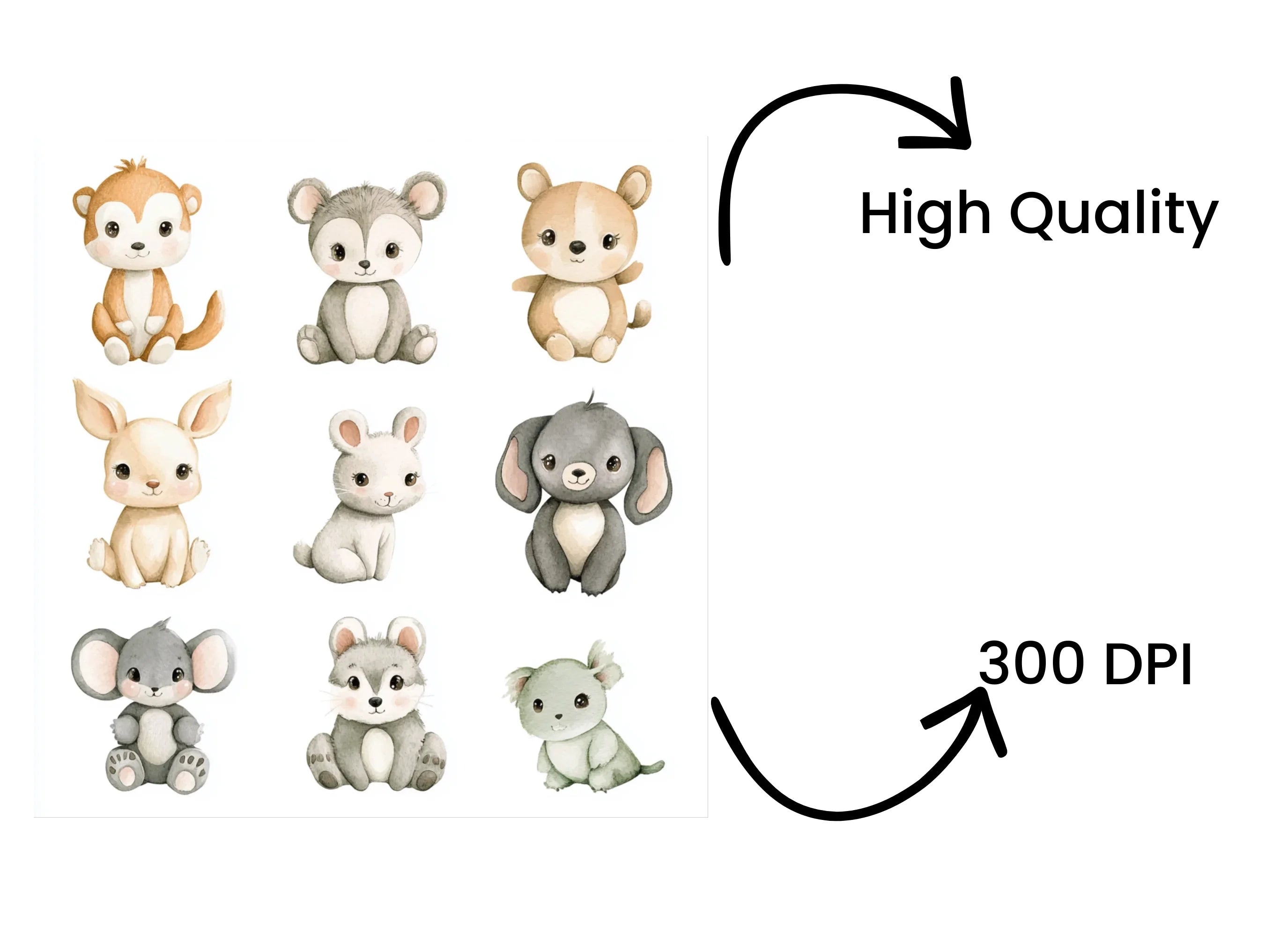 Adorable Baby Animal Clipart Bundle