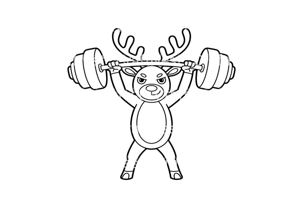 Reindeer Weightlifting Coloring Books
