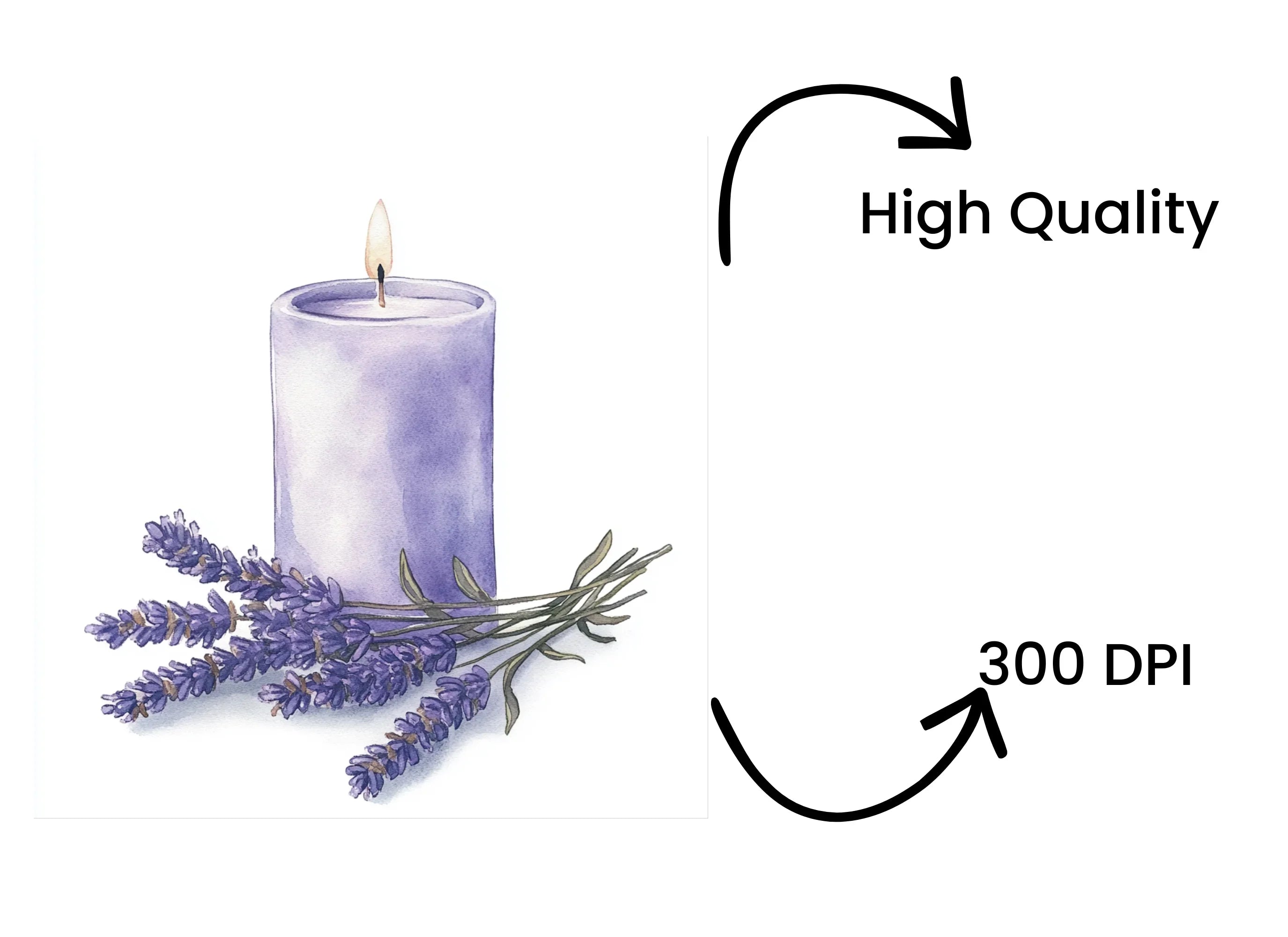 Lavender Candle Clipart Bundle
