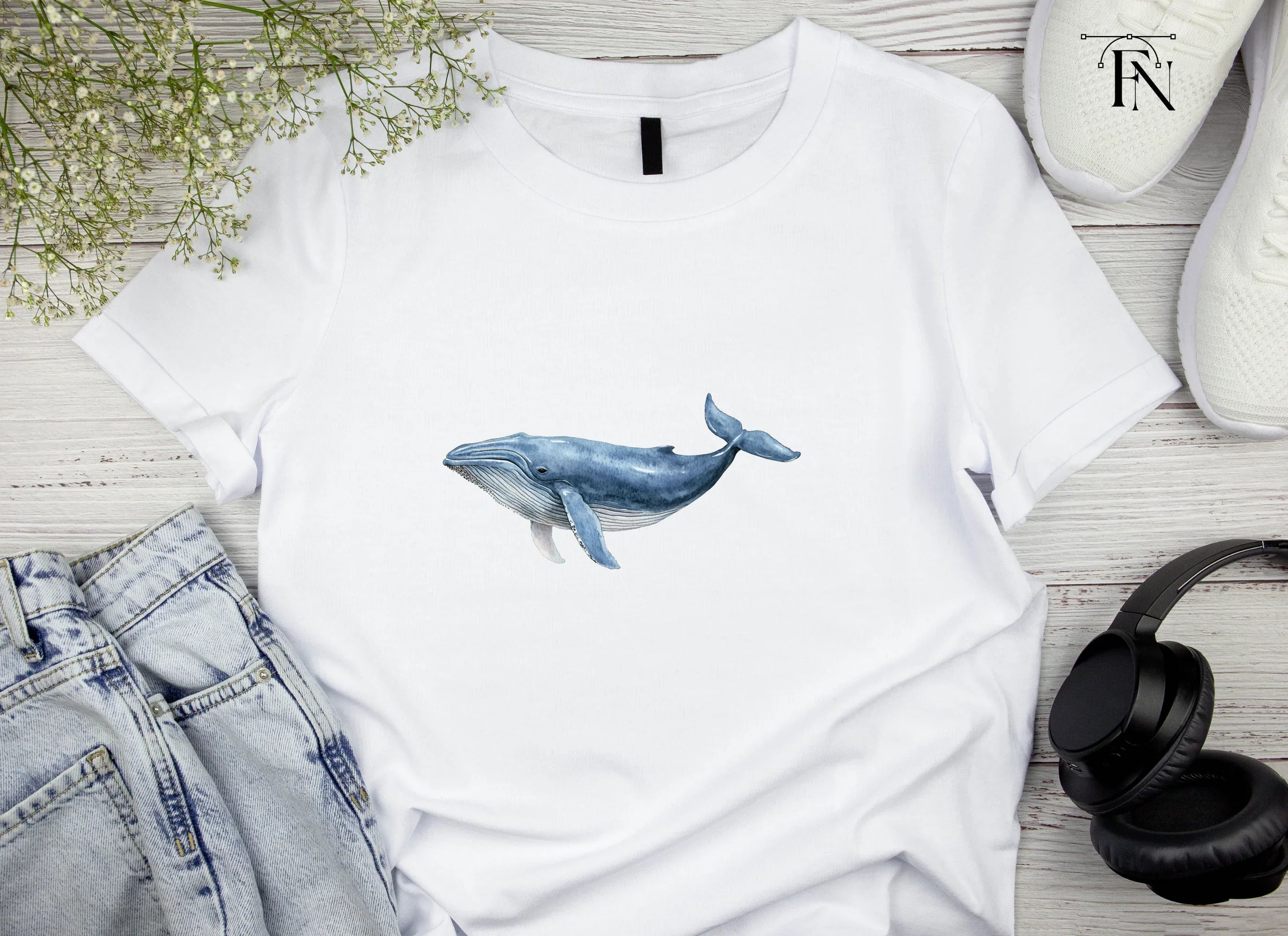 Blue Whales Clipart Bundle