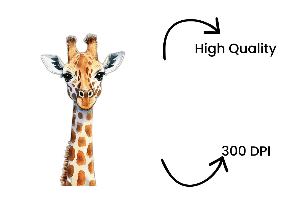 Cute Giraffe Faces Clipart Bundle