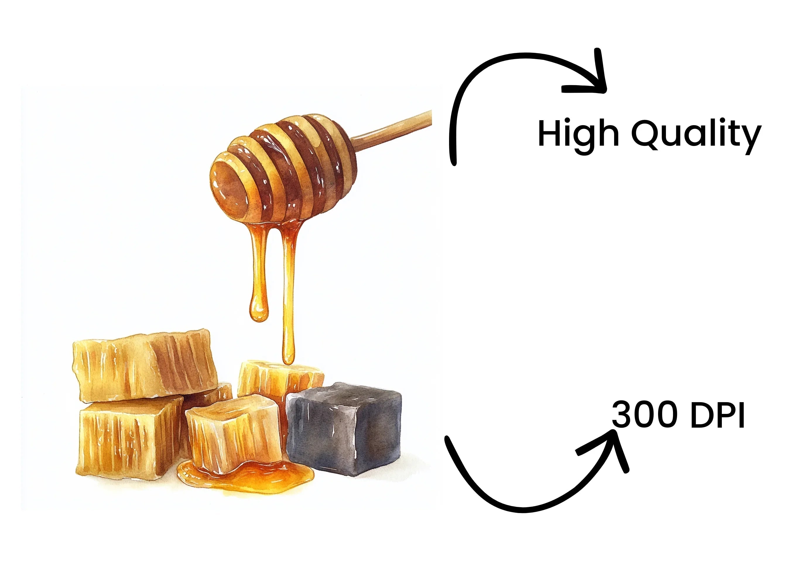 Honey Dipper Comb Clipart Bundle