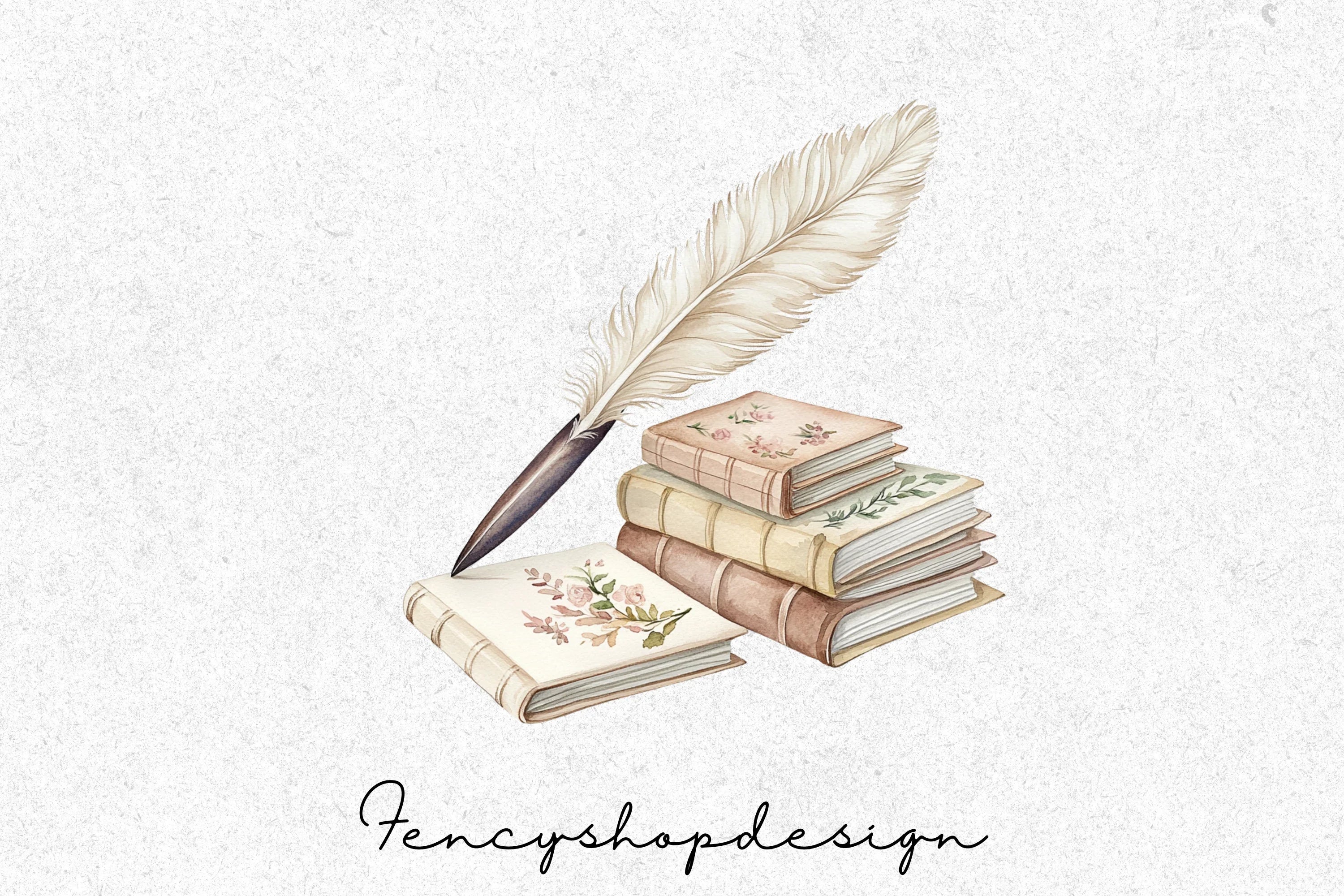 Magical Books Quill Autumn Leaves Clipart Bundle