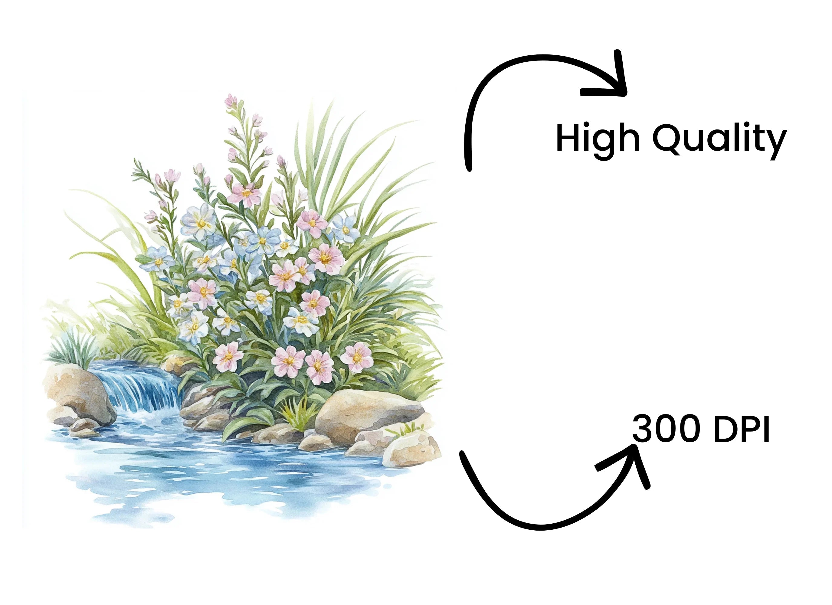 Floral Stream Clipart Bundle
