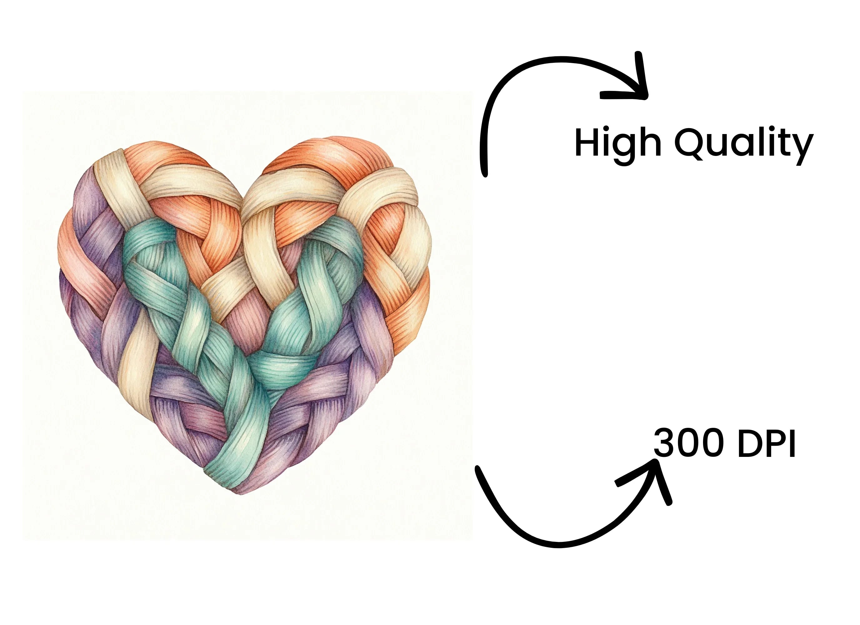 Braided Heart Clipart Bundle
