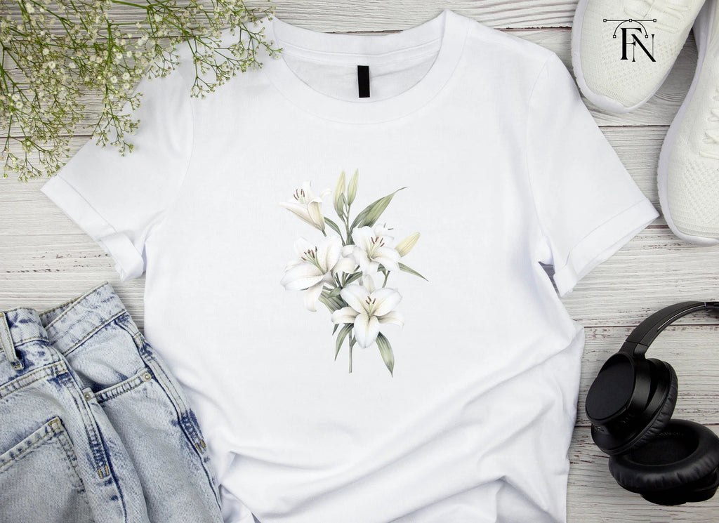Elegant White Lily Flower Clipart Bundle
