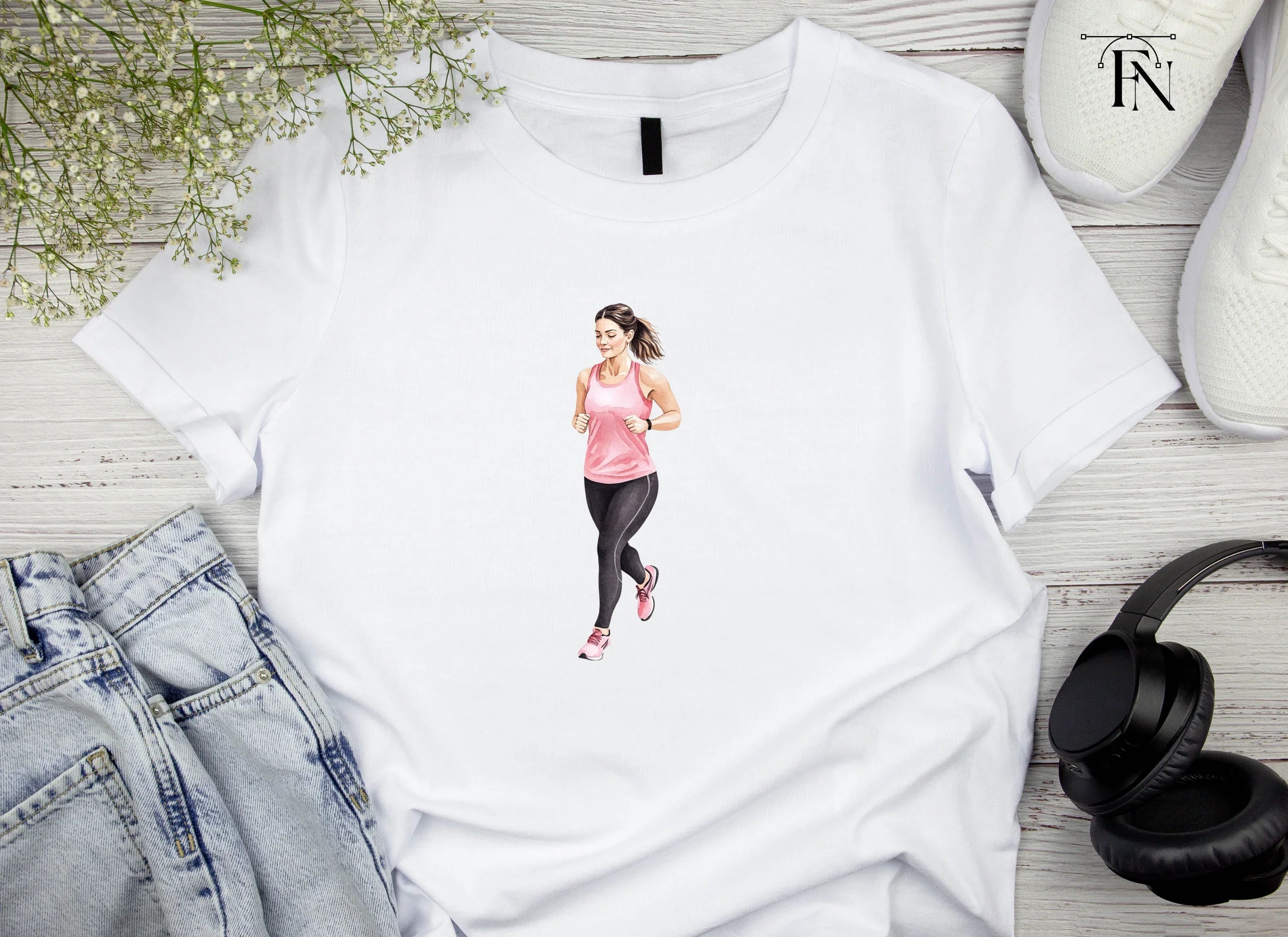 Fitness Woman Running Clipart Bundle
