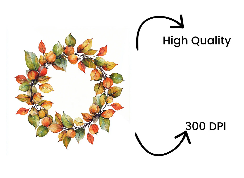 Autumn Wreath Clipart Bundle