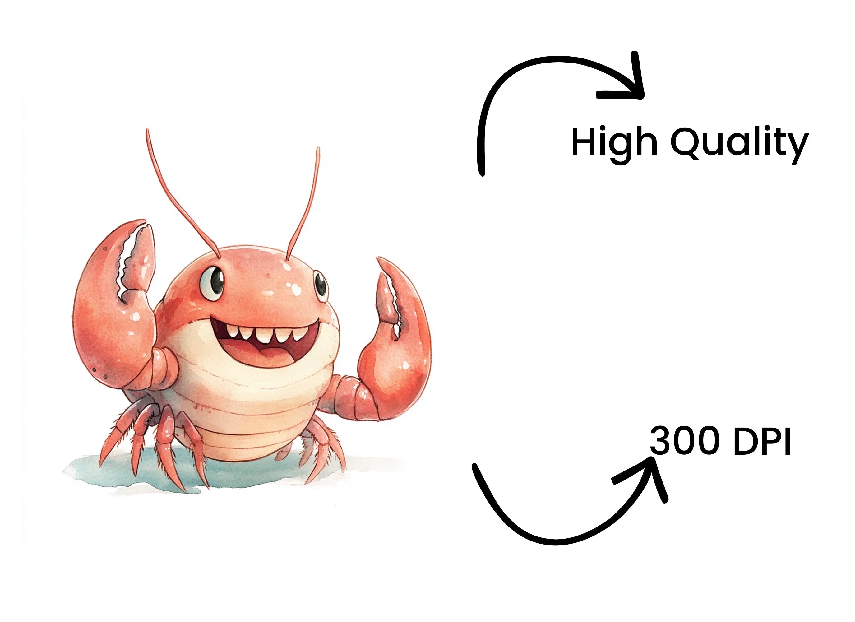 Happy Cartoon Lobster Clipart Bundle