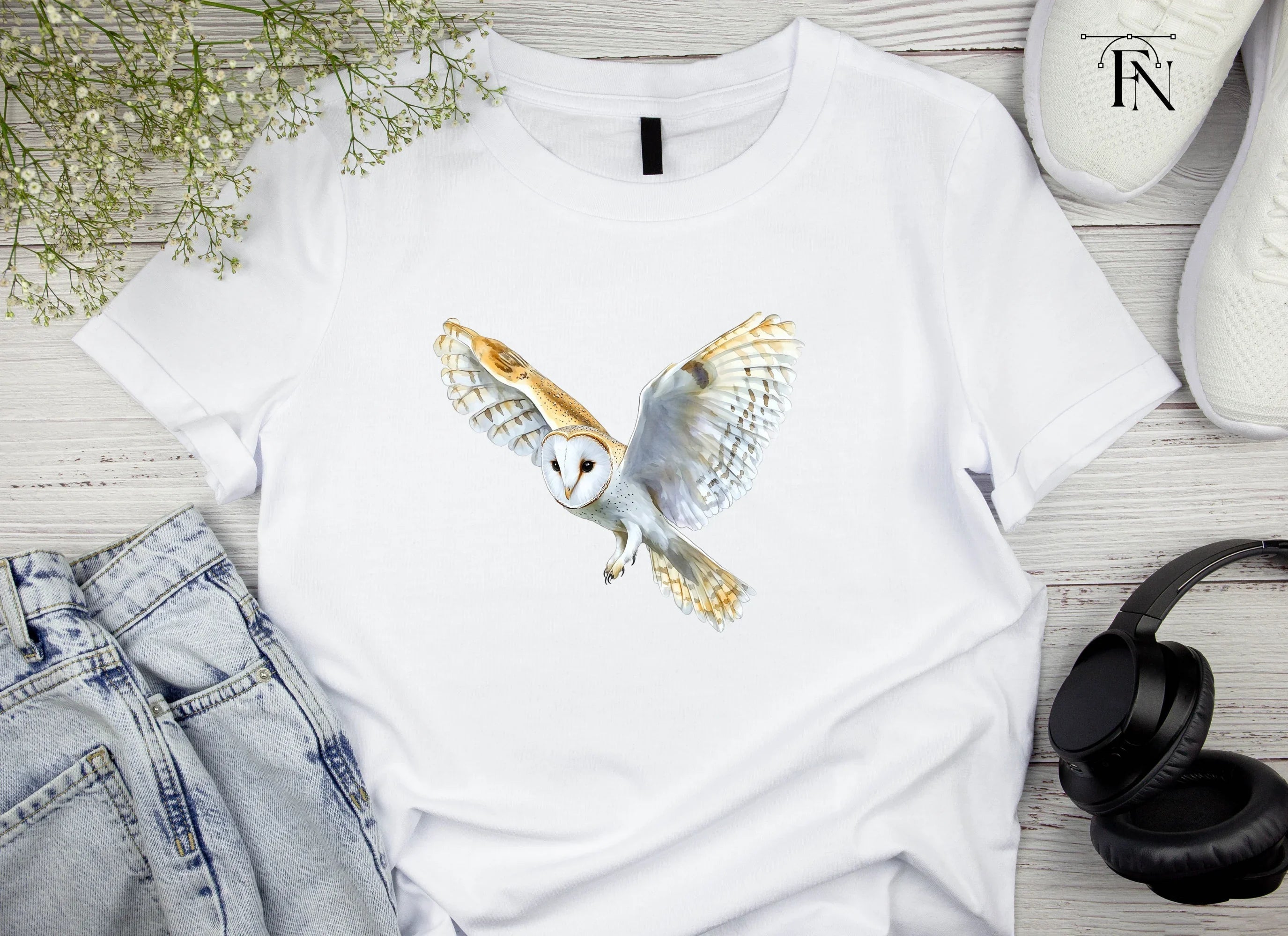 Flying Barn Owl Clipart Bundle