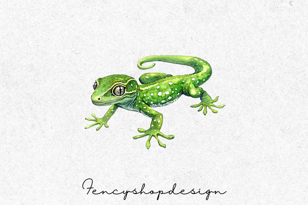 Cute Gecko Clipart Bundle