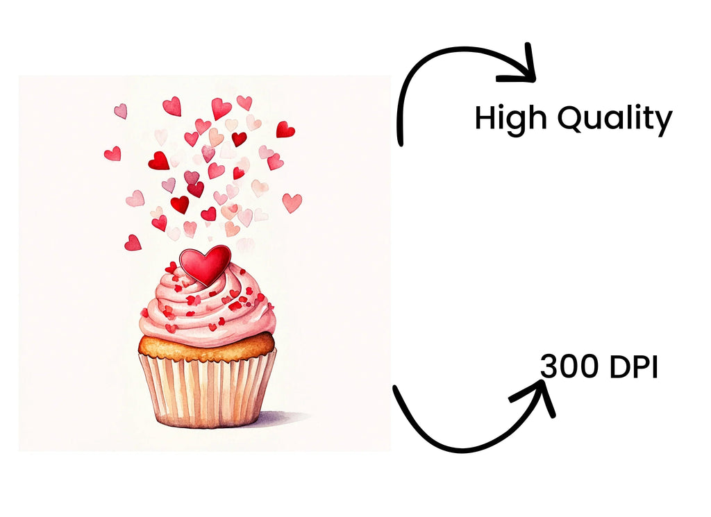 Valentine's Day Cupcake Clipart Bundle