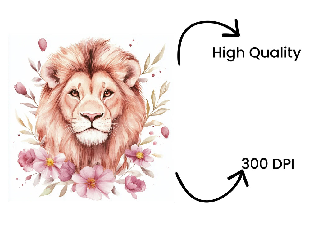 Floral Lion King Clipart Bundle