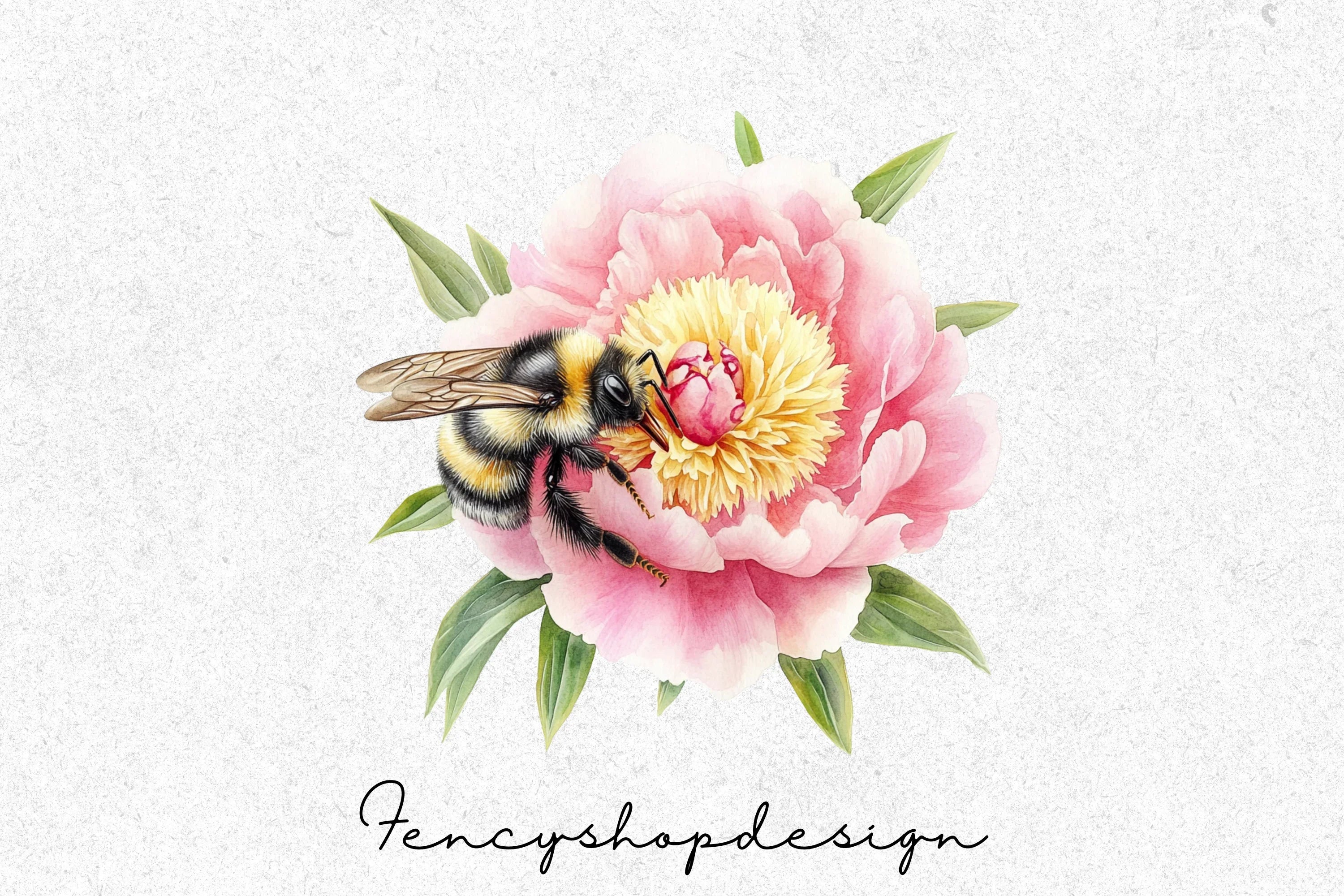 Bumblebee Flower Clipart Bundle