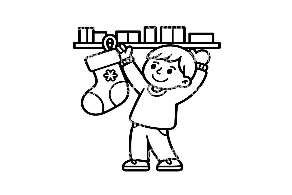 Kids Hanging Christmas Stockings Coloring Books