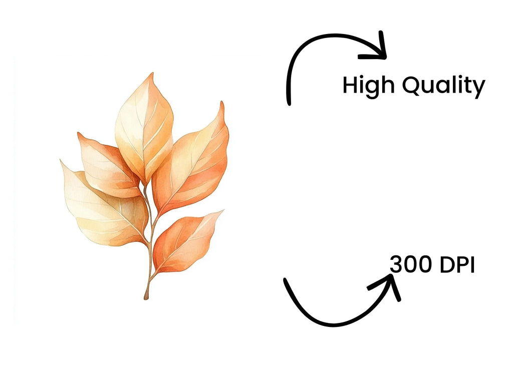 Warm Toned Autumn Leaf Branches Clipart Bundle