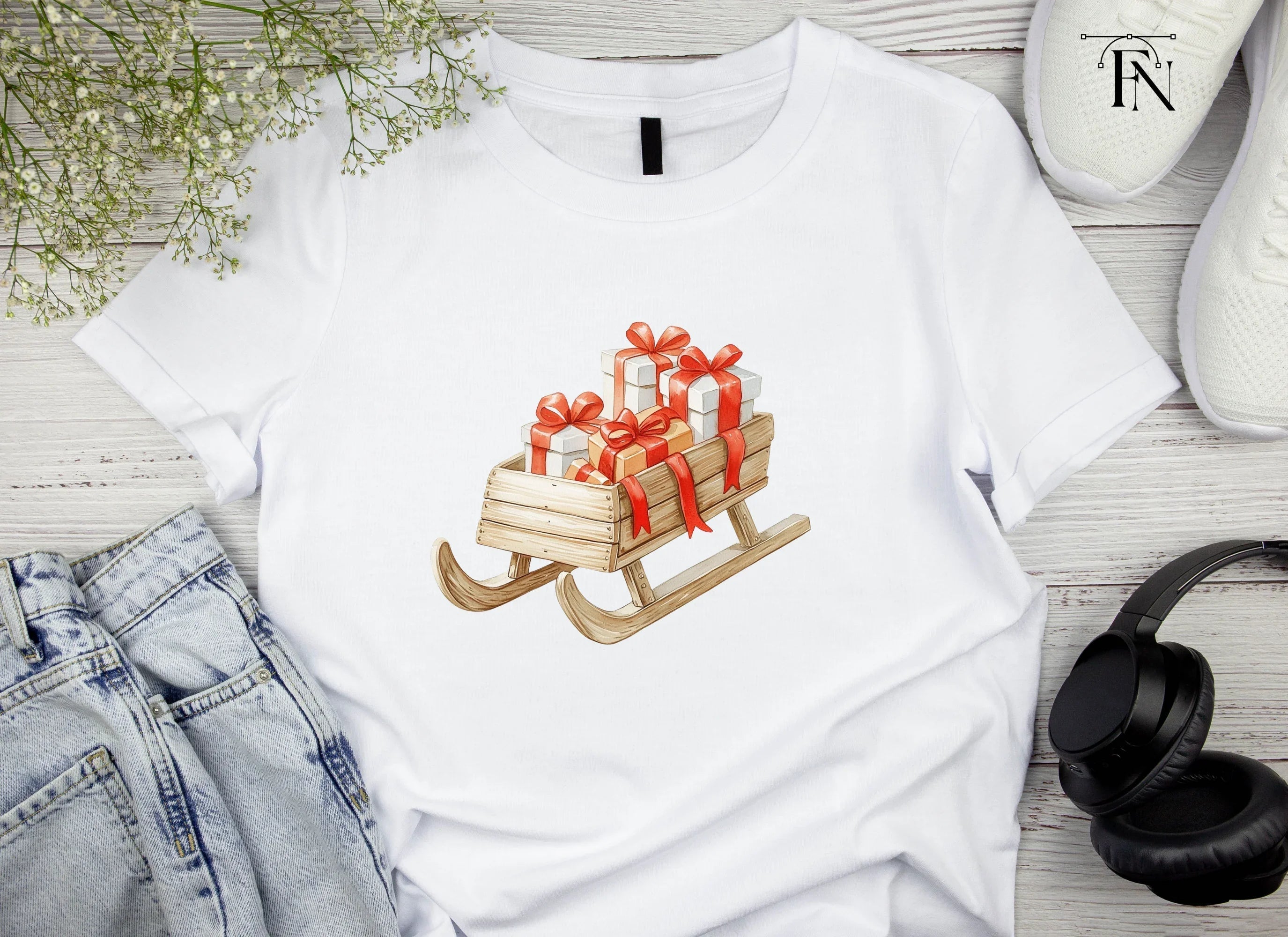 Christmas Sleighs Clipart Bundle